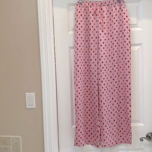 VICTORIA’S SECRET Drawstring pull on sleep pants size L pockets & red piping